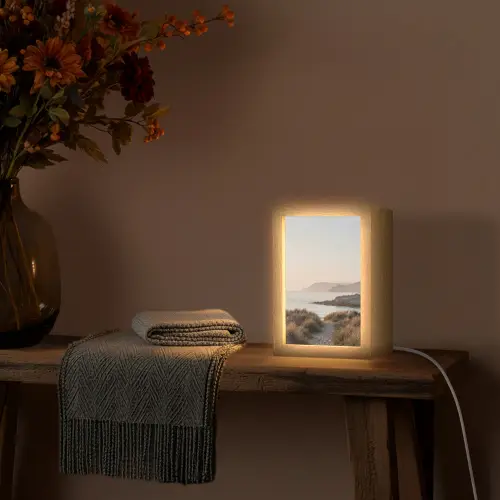 Landschap - Kust - Duinen Light Box met kabel (Tafellamp) klein -sfeer4