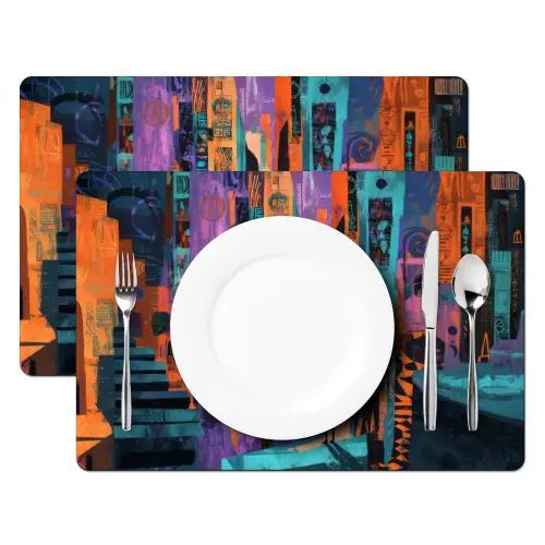 Abstract - Figuren - Kleurrijk Placemat vinyl groot -zzsfeer2_Kitchenyeah-website