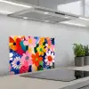 Bloemen - Kleurrijk - Stippen keuken achterwand spatscherm klein -3d_schuin