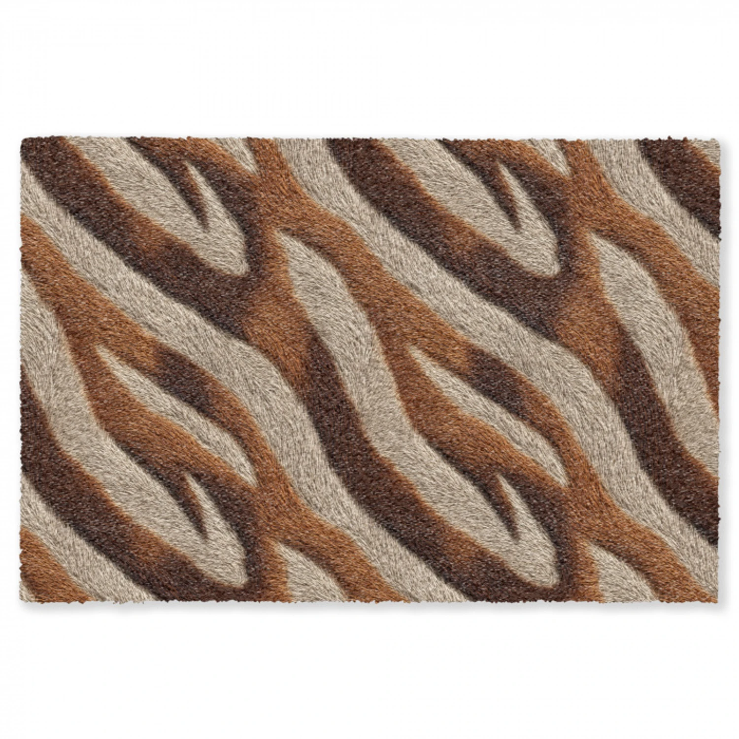 Zebra - Patroon - Bruin Vloerkleed Rechthoek klein 1091 -3d