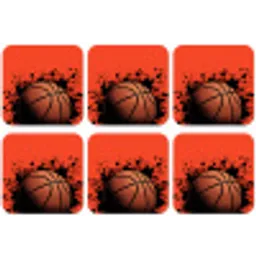 Basketbal - Verf - Sport - Oranje onderzetter kurk middel -zkaufland3dotto
