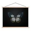 Vlinder - Monochroom - Balans textielposter latten blank klein -3d