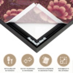 Bloemen - Waaier - Paars Textielframe zwart klein 947 -USP_closeupNL