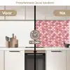 Tegel - Patroon - Roze - Goud keuken achterwand 2 middel 871 -voor-na2_NL