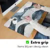Lijnen - Golven - Abstract - Blauw Muismat XXL klein -sfeer3