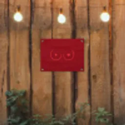 Minimalistisch - Lijnillustratie - Rood tuinposter los doek klein -sfeer1