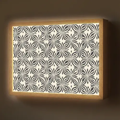 Grafisch - Patroon - Zwart Light Box met batterij (Wandlamp) middel 907 -z3d_website