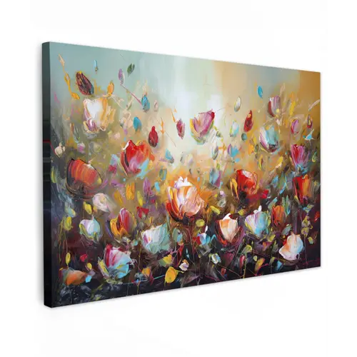 Bloemen - Kunst - Natuur - Olieverf canvas 2cm klein -z3d