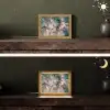 Goud - Blauw - Marmer Light Box met kabel (Tafellamp) klein -sfeer3