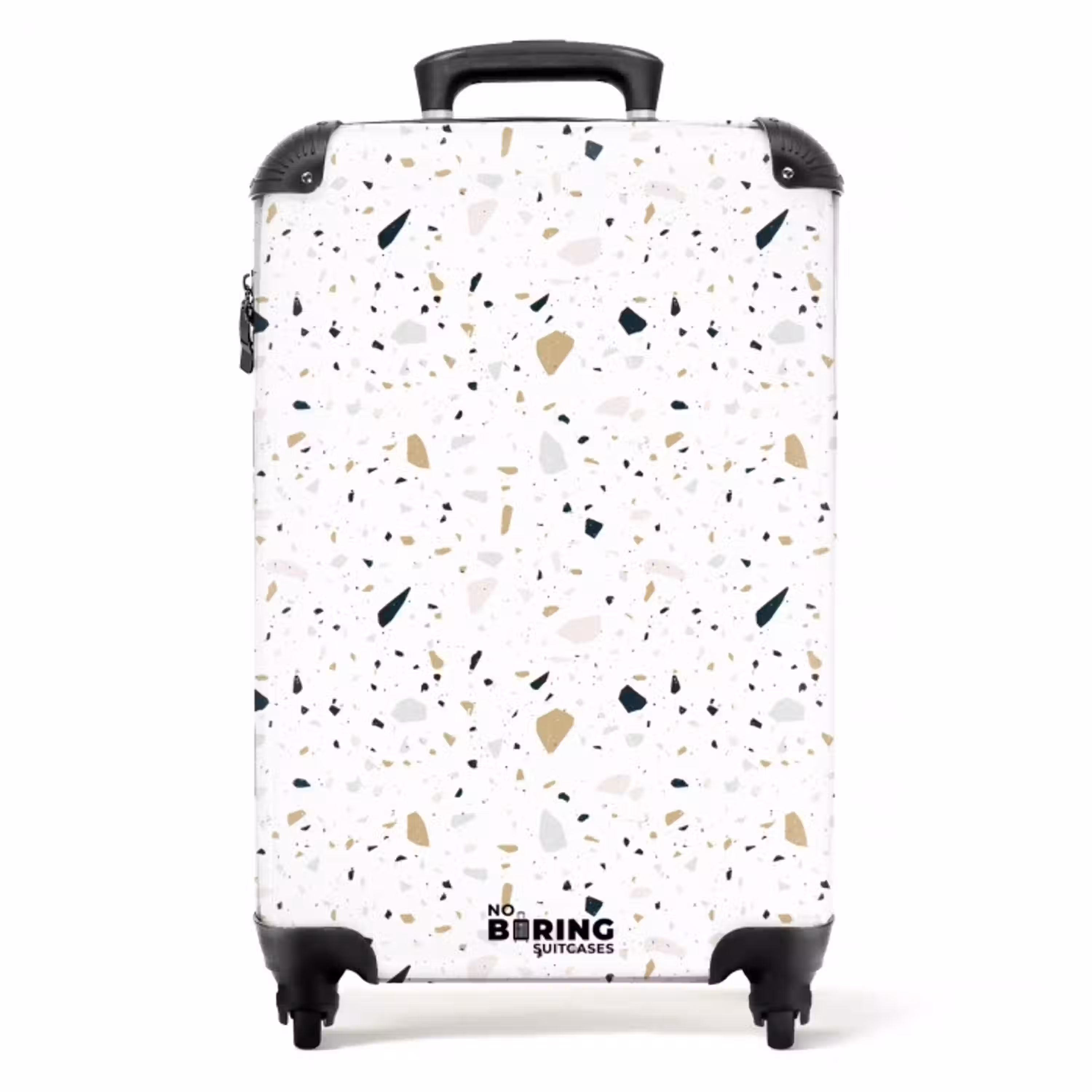 Terrazzo patroon neutraal NBS - Handbagage koffer - Volwassenen Unisex middel -productfoto_recht