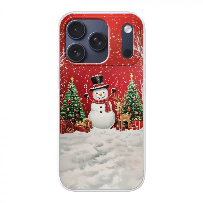Feestvreugde - Winterbos - Kleurrijk Telefoonhoesje iPhone 17 Pro klein -3d