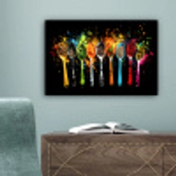 Lepels - Kruiden - Modern - Graffiti - Verf - Kleurrijk canvas 2cm klein -sfeer4