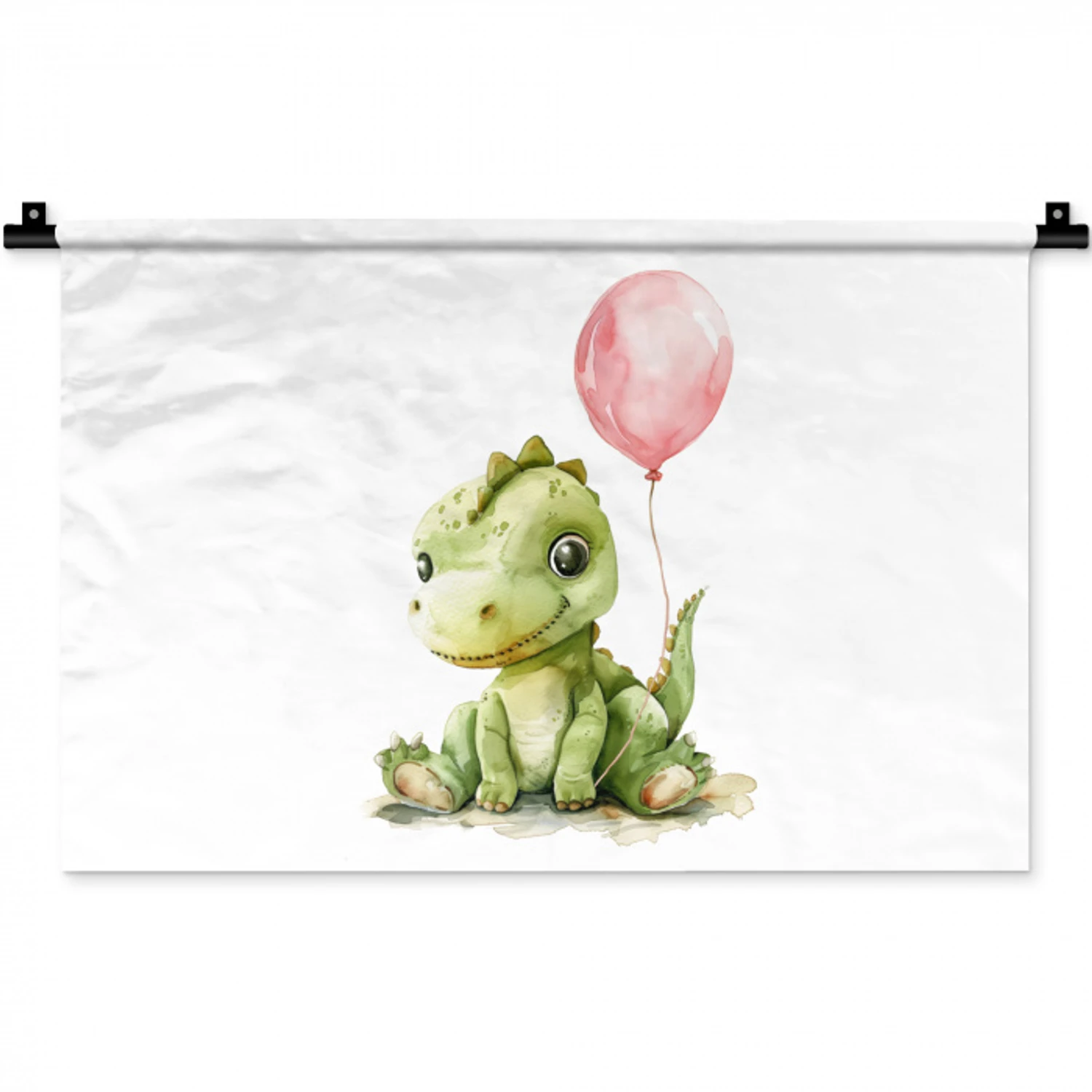 Draak - Baby dier - Roze ballon Wandkleed katoen klein -zz3d