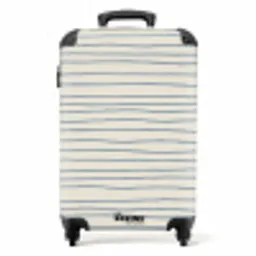 Blauwe handgetekende strepen NBS - Handbagage koffer - Volwassenen Unisex middel -productfoto_recht