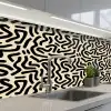 Abstract - Lijnen - Zwart keuken achterwand 2 middel 871 -3d_schuin