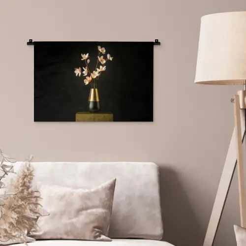Sierlijk - Boeket - Goud - Vaas Wandkleed katoen klein -sfeer4