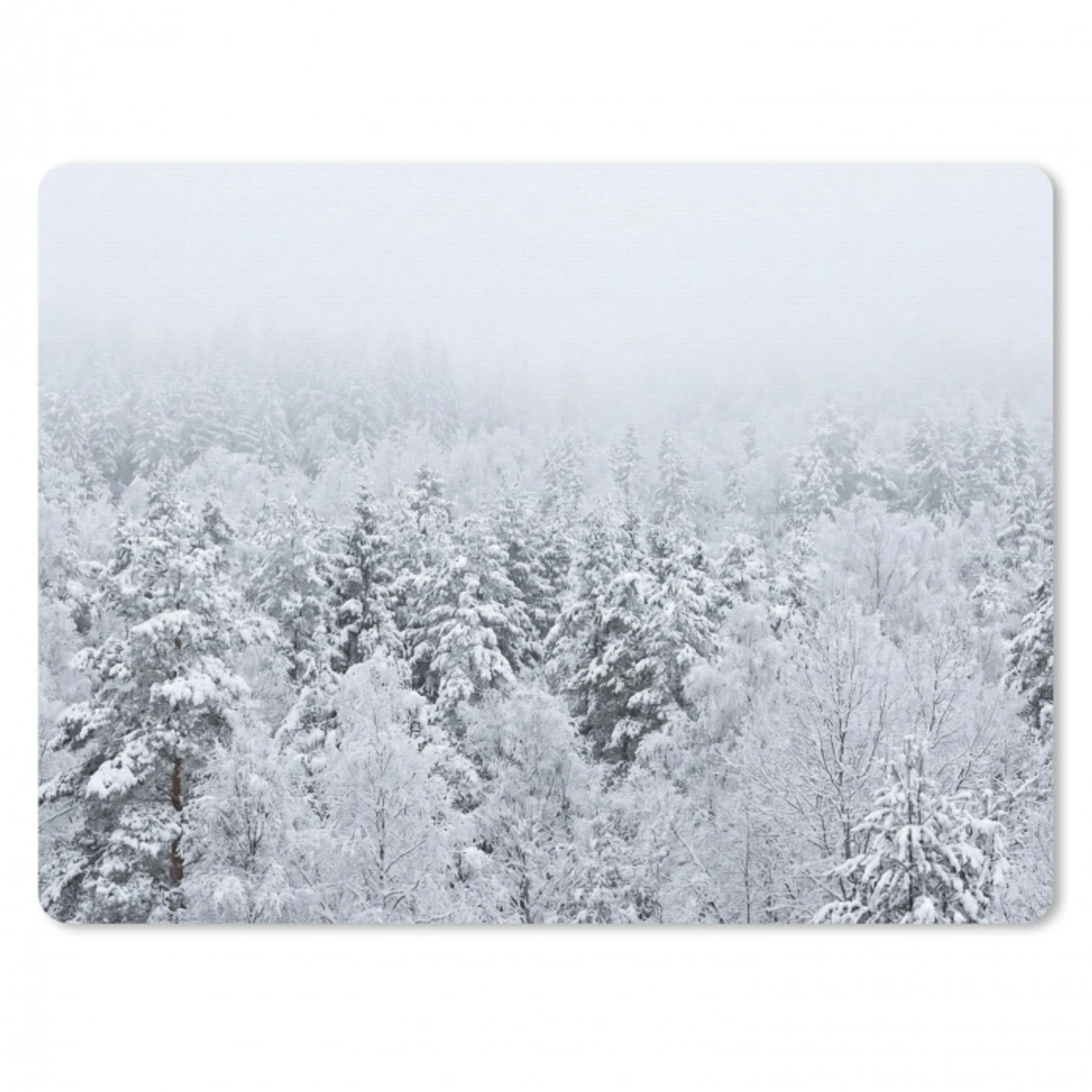 Bos - Sneeuw - Winter - Natuur - Wit muismat rubber klein -3d