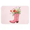 Cowboylaarzen - Roze - Boeket - Bloemen Badmat klein -3d