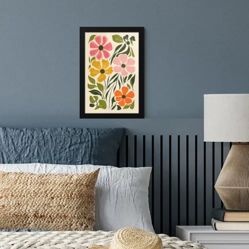 Bloemen - Speels - Kleurrijk fotolijst zwart zonder passe partout klein -sfeer3