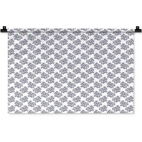 Oceaan - Koraal - Blauw - Wit Wandkleed katoen klein 269 -zz3d