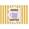 More coffee - Geel - Paars - Strepen - Mok poster papier klein -3d