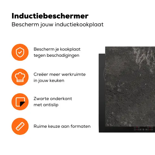 Verleden in Beton Geëtst Inductie beschermer vinyl 3mm klein -zzzzzzz-td-ups