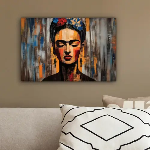 Portret - Vrouw - Bloemen canvas 2cm klein -sfeer3
