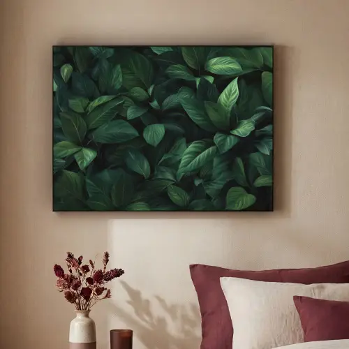 Bladeren - Ovaal - Groen - Nerven Textielframe zwart klein -sfeer1