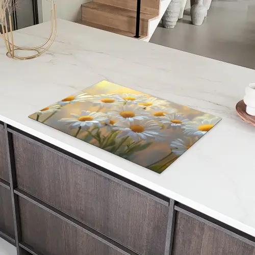 Madeliefjes - Wit - Zonlicht Inductie beschermer vinyl 3mm klein -sfeer8