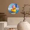 Creatief - Badeend - Kleurrijk Wandcirkel kunststof plaat 5mm dik klein -sfeer1