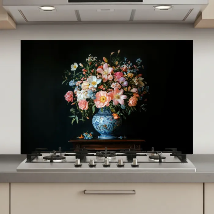 Roze - Bloemen - Vaas - Kleuren keuken achterwand spatscherm klein -3d_website