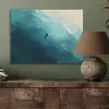 Zee - Silhouet - Abstract - Blauw PET vilt klein -sfeer2