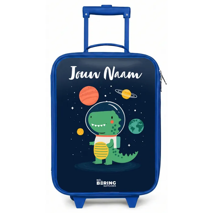 Ruimte - Dino - Planeten - Sterren Kinderkoffer - Blauw klein -zz3dotto