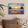 Strand - Zonsondergang - Natuur - Zee - Landschap canvas 2cm klein -sfeer1