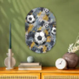 Voetbal - Abstract - Sport - Kleurrijk Wandcirkel Ovaal Forex klein -sfeer2