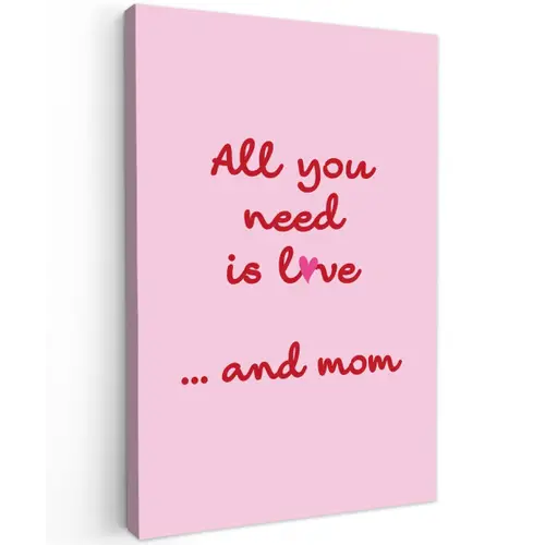 Moeder - Love - Tekst - Rood canvas 2cm klein -z3d
