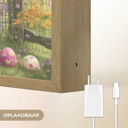 Schotsehooglanders - Paaseieren - Lente Light Box met batterij (Wandlamp) middel -USP_websiteoplaadbaarNL