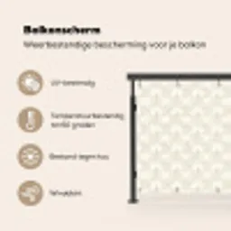 Patroon - Bloemen - Beige Balkonbeschermer Duitsland klein 596 -specs_NL