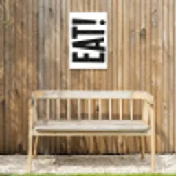 Decoratie - Eten - Zwart - Wit Tuinposter op houten frame 2 cm dik klein -sfeer4