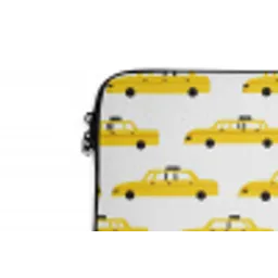 Taxi - Iconisch - Geel laptophoes neopreen klein 279 -detail