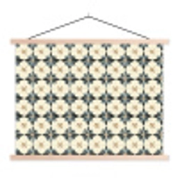 Sierlijk - Ornament - Blauw textielposter latten blank klein 122 -3d