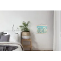 Stengels - Bloemen - Lucht - Wit textielposter latten blank klein -woonkamer