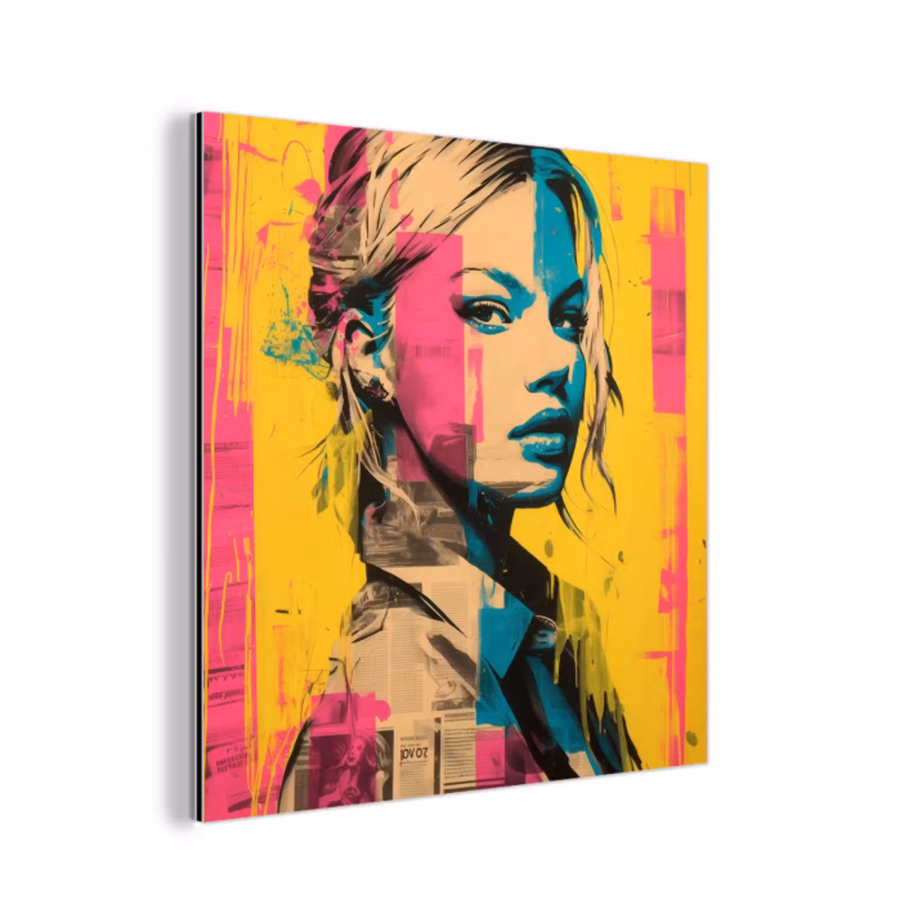 Vrouw - Verfstrepen - Gekleurd aluminium wit klein -3d