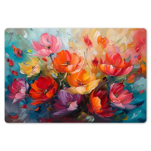 Bloemen - Kleurrijk - Verf - Abstract - Kunst Placemat vinyl groot -zzsfeer1_Kitchenyeah-website