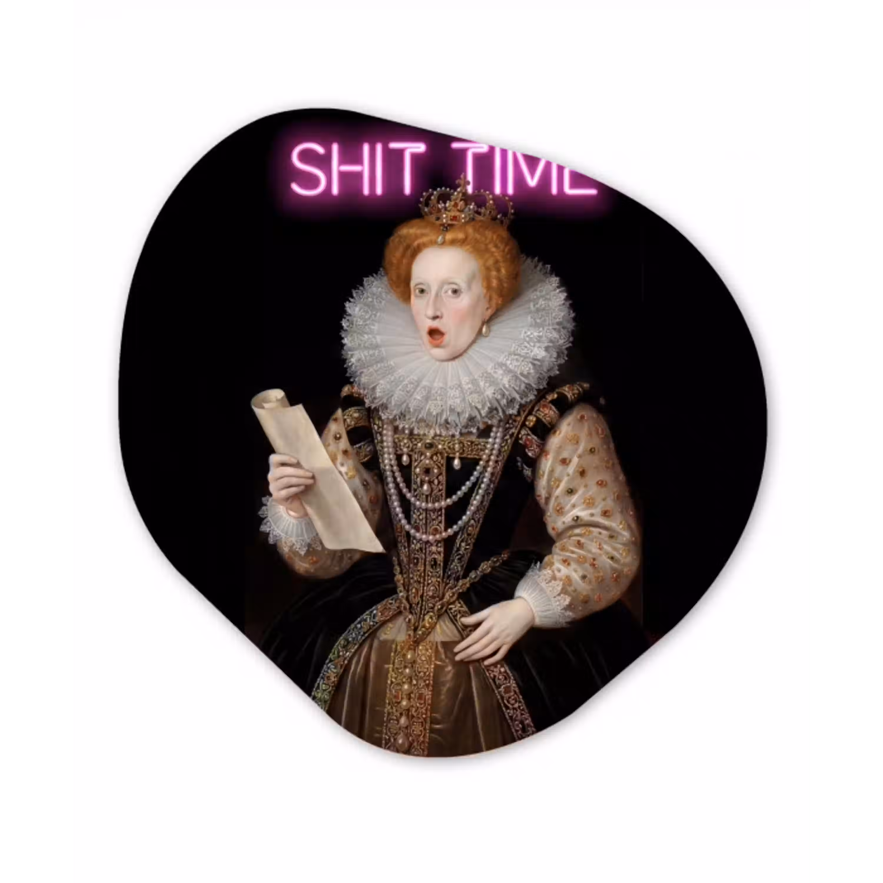 Portret - Humor - Neon Wandcirkel Organisch Forex 3mm klein -3d