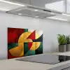 Abstract - Kerst - Goud - Rood - Groen keuken achterwand spatscherm klein -3d_schuin