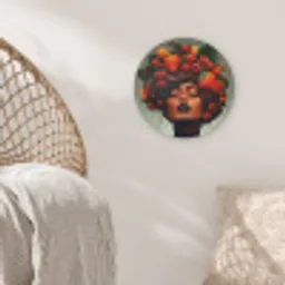 Vrouw - Chocolade - Frambozen - Aardbeien - Koekjes Akoestische PET Vilt - Rond klein -sfeer4