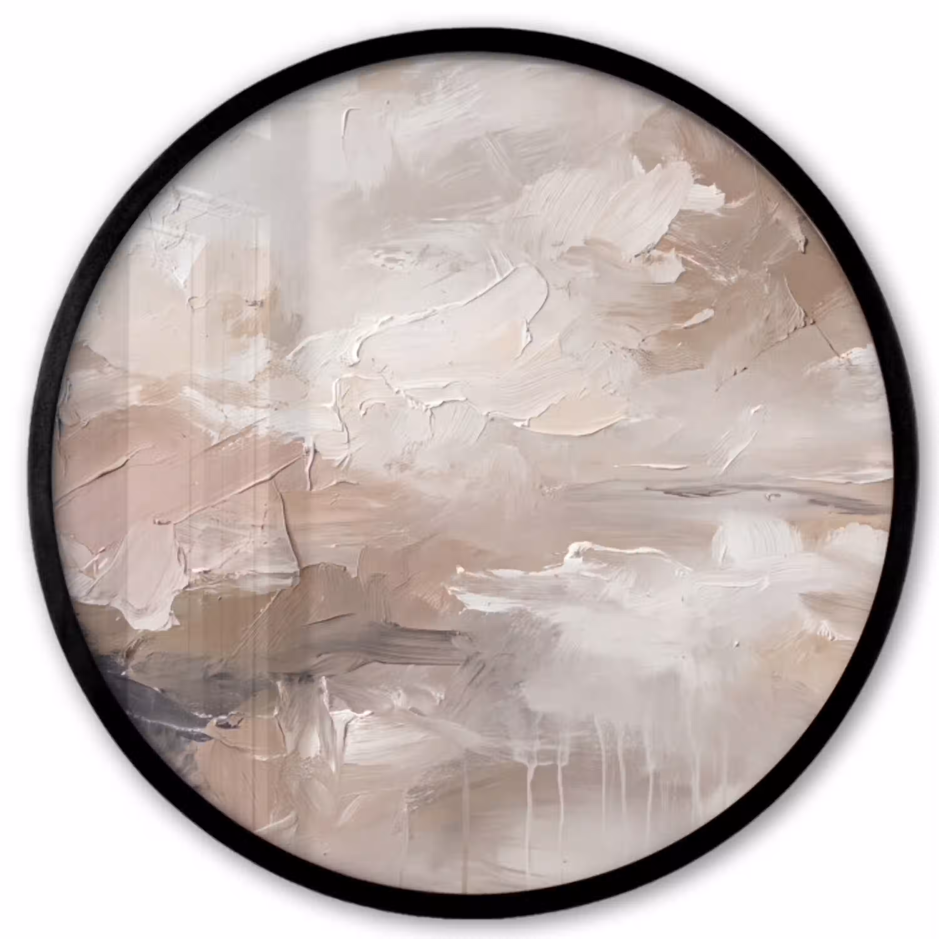 Abstract - Textuur - Kunst - Modern - Beige Fotolijst rond zonder passe partout klein -3d