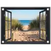 Uitzicht op Strand tuinposter los doek klein -3d