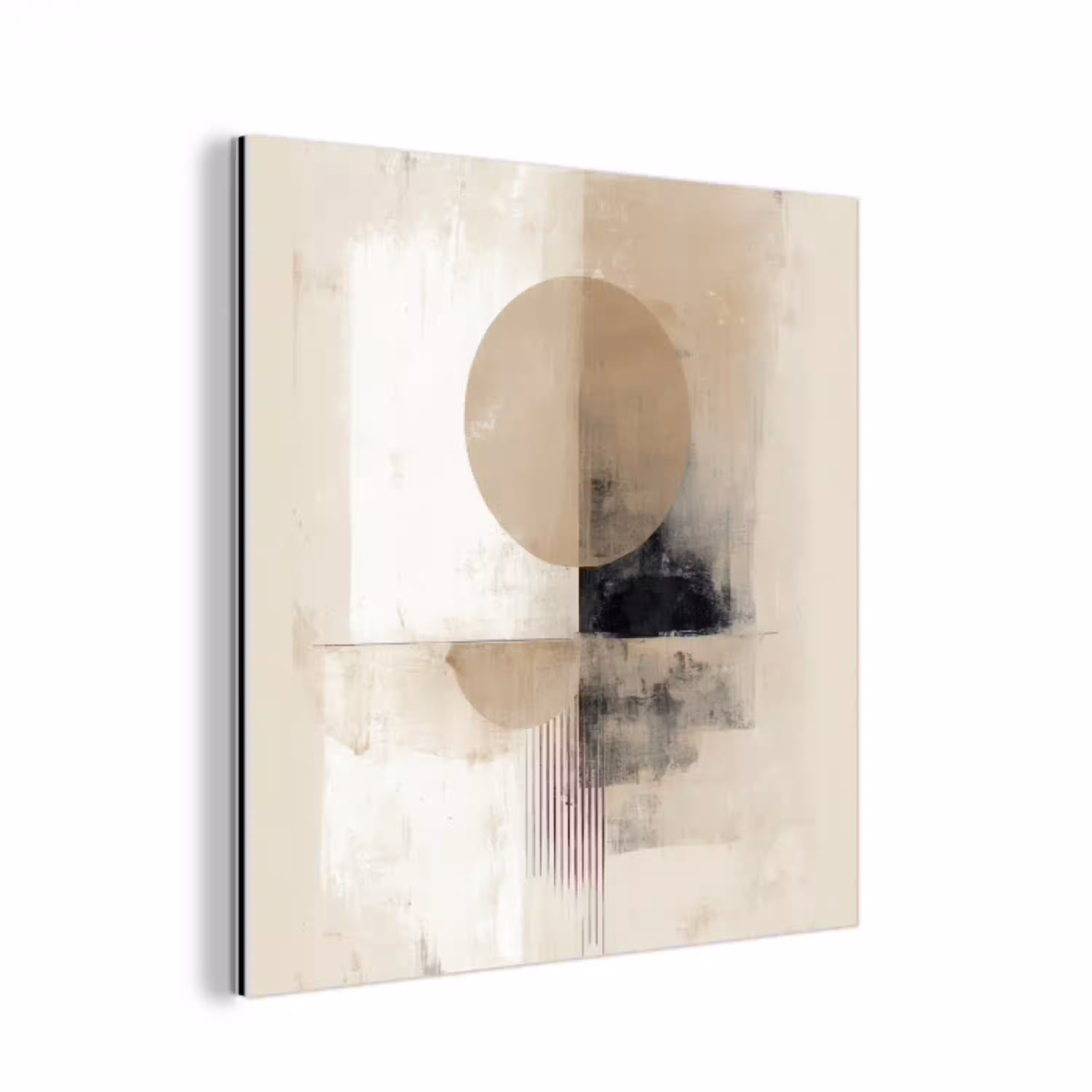 Cirkel - Compositie - Diepte - Beige aluminium wit klein -3d